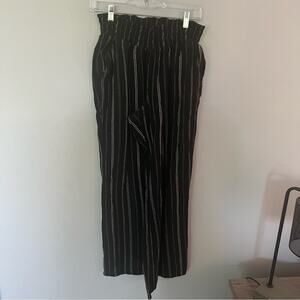 Maurices Wide Leg Linen Blend Pull On Pants Size Large w/ Pockets